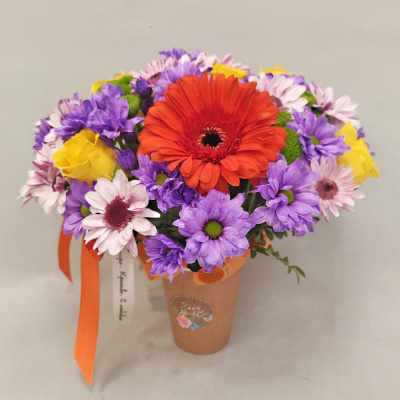 х Стаканчик с герберой "Осенний" N 53046