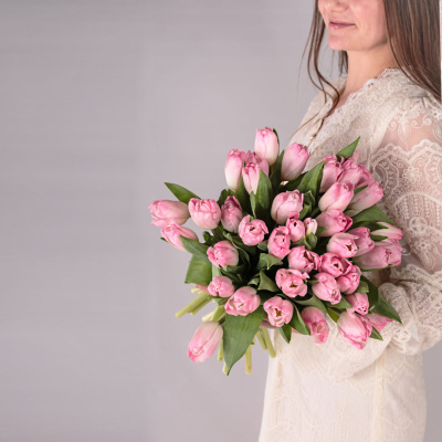 Букет из 41 Тюльпана (нежно-розовый) 59897 Букет из 41 Тюльпана (нежно-розовый) 59897
