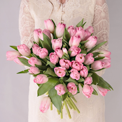 Букет из 41 Тюльпана (нежно-розовый) 59897 Букет из 41 Тюльпана (нежно-розовый) 59897