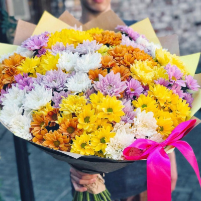 Букет из 25 Кустовых хризантем 7325