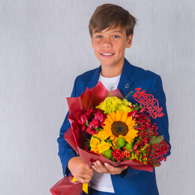 Осенний букет с подсолнухом. N 37965